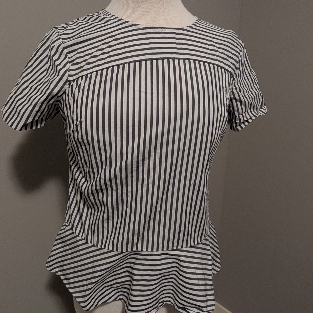 Striped Black and White Women's Top